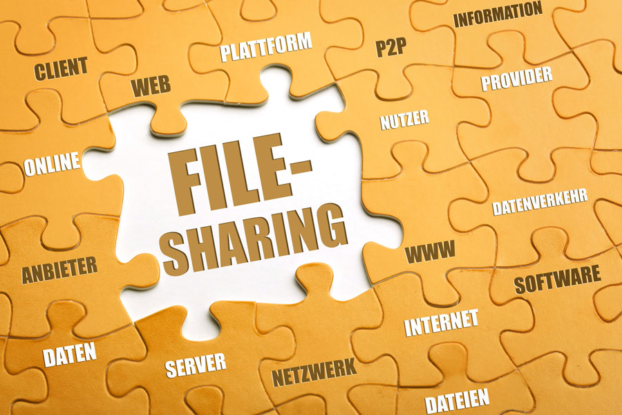 Puzzle-Stücke zum Thema File-Sharing
